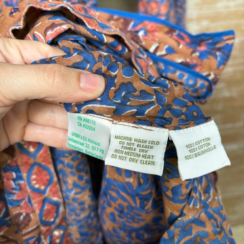 Sue Sartor x Anthropologie Flounce Shorty Dress Floral Boho Preppy Womens L - Picture 5 of 7